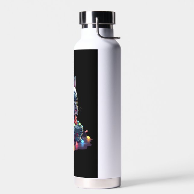 French Bulldog Video Game Controller Light Snow Sa Water Bottle (Left)