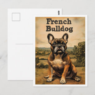 French Bulldog Vintage Art Postcard