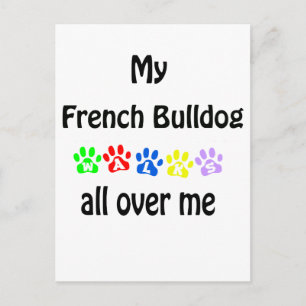 French Bulldog Walks Design Postcard