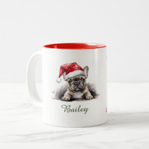 French Bulldog Watercolor Christmas Mug