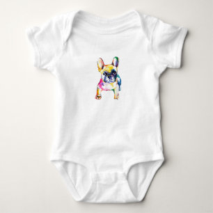 French Bulldog Watercolor Hand Draw For Dog Lover Baby Bodysuit