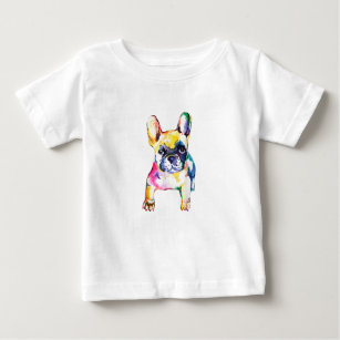 French Bulldog Watercolor Hand Draw For Dog Lover Baby T-Shirt