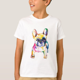 French Bulldog Watercolor Hand Draw For Dog Lover T-Shirt