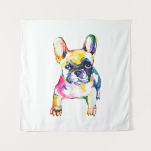 French Bulldog Watercolor Hand Draw For Dog Lover Tapestry