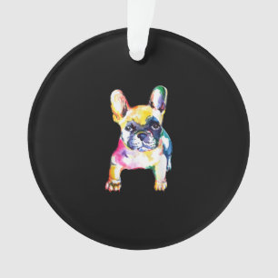 French Bulldog Watercolor Hand Drawing Gift Ornament