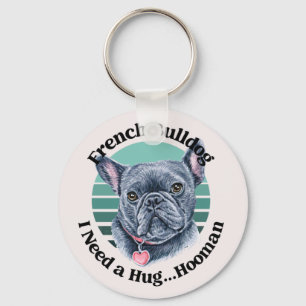 French Bulldog Watercolor Key Ring