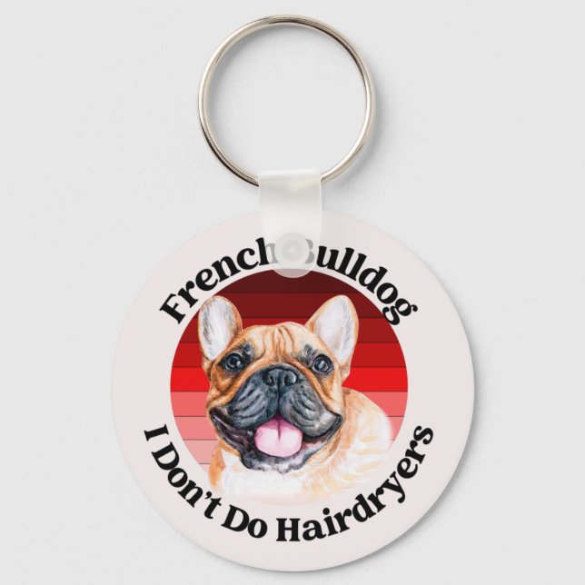 French Bulldog Watercolor  Keychain (Front)