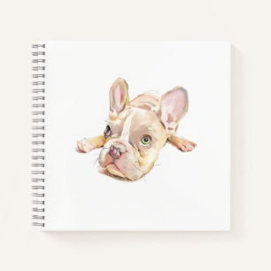 French Bulldog Watercolor Notebook, Cute Dog Lover Notebook