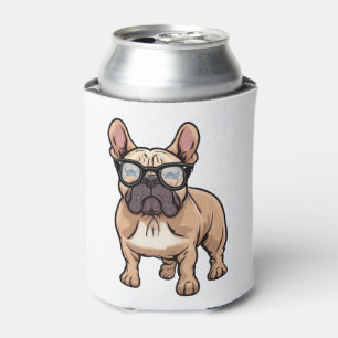 French Bulldog Wearing Glasses Can Cooler