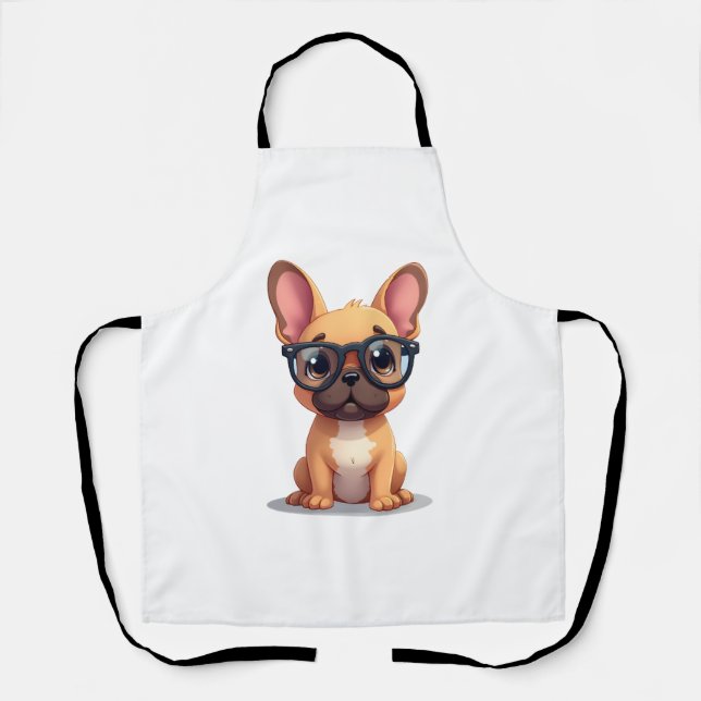 French Bulldog Wearing Glasses Copy Apron (Front)