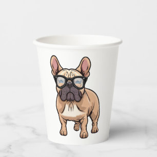 French Bulldog Wearing Glasses  Paper Cups