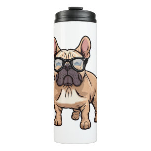 French Bulldog Wearing Glasses Thermal Tumbler