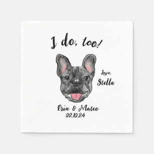 French Bulldog Wedding Cocktail Napkin