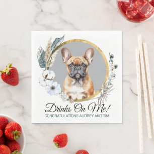 French Bulldog Wedding Napkins with Photo