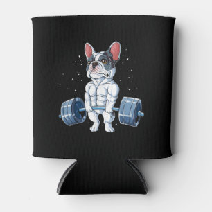 French Bulldog Weightlifting Funny Deadlift Gym Can Cooler