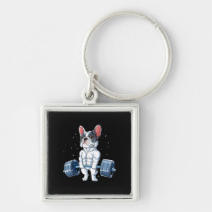 French Bulldog Weightlifting Funny Deadlift Gym Key Ring
