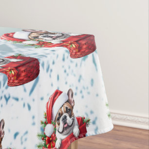 French Bulldog Weihnachtskorb  Christmas  Tablecloth