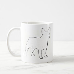 French Bulldog White Silhouette Coffee Mug
