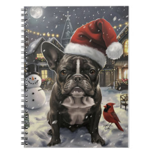 French Bulldog Winter Wonderland Christmas Joy Notebook