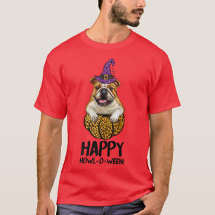French Bulldog Witch Happy Howl O Ween Halloween D T-Shirt