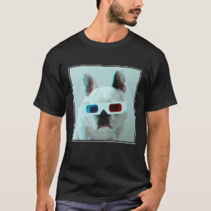 French Bulldog With 3D Glasses T-Shirt