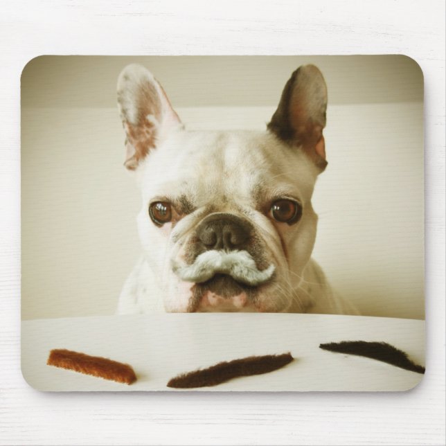 French Bulldog With A Moustache Mouse Pad (Front)