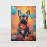 French Bulldog With Balloons Birthday