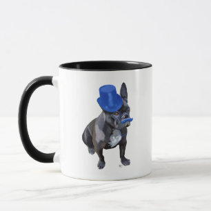 French Bulldog With Blue Top Hat and Moustache Mug