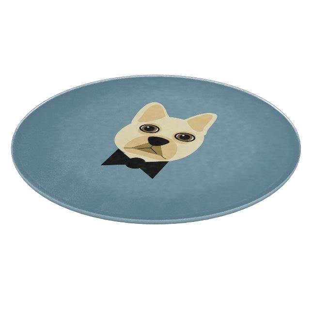 French Bulldog with bowtie blue Cutting Board (Corner)