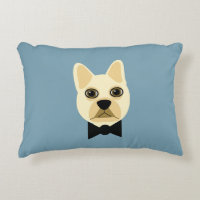 French Bulldog with bowtie blue