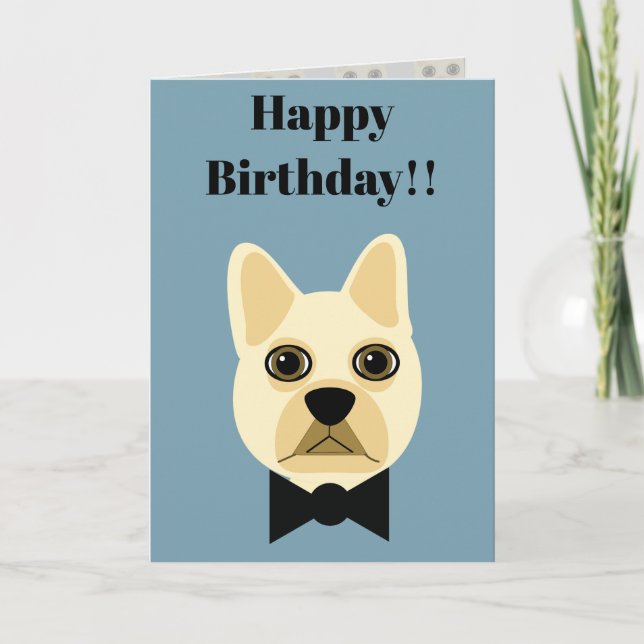 French Bulldog with bowtie Card (Front)