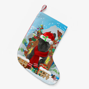 French Bulldog with Christmas gifts Small Christmas Stocking