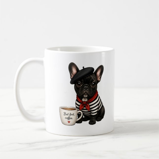 French Bulldog with coffee Mug (Left)