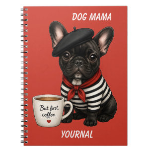 French Bulldog with coffee Notebook