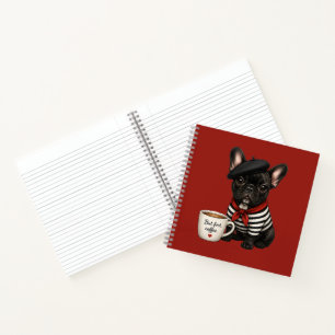 French Bulldog with coffee Notebook