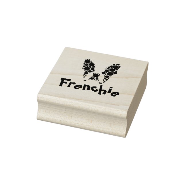 French bulldog with colourful circles rubber stamp (Stamp)