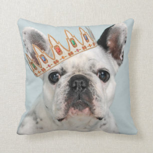 French Bulldog with Crown Cushion