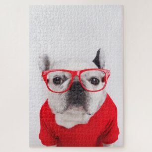 French Bulldog with Glasses and Shirt Jigsaw Puzzle