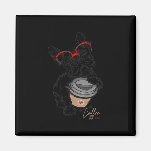 French Bulldog With Gles Coffee Gift  Magnet (Front)