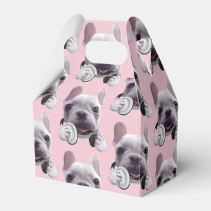French Bulldog with Headphones Illustration Favour Box