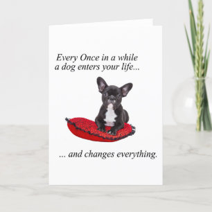French Bulldog with heart and nice quote Card
