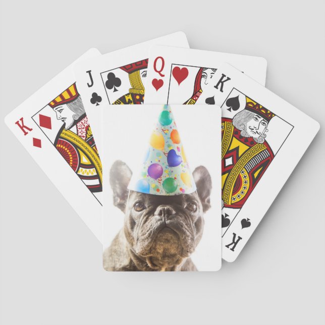 French Bulldog with Party Hat Playing Cards (Back)