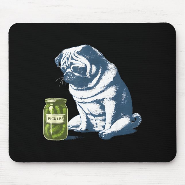 French bulldog with pickle jar funny meme 90s mouse pad (Front)