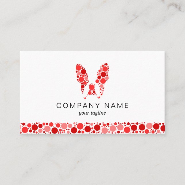 French Bulldog with Red Circles Business Card (Front)