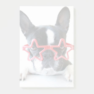 French Bulldog With Red Star Glasses Post-it Notes