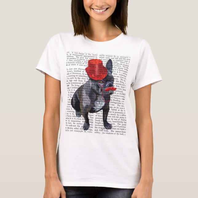 French Bulldog With Red Top Hat and Moustache (Front)