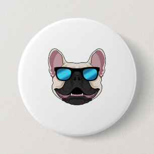 French Bulldog with Sunglasses 7.5 Cm Round Badge