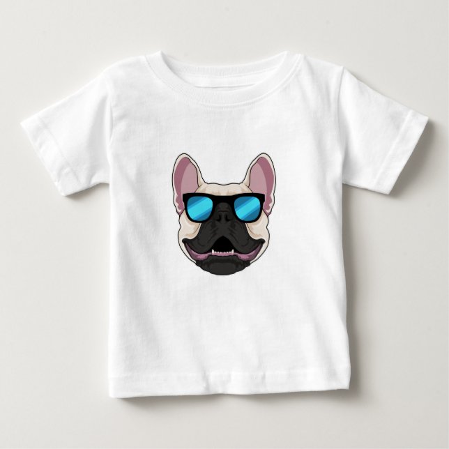 French Bulldog with Sunglasses Baby T-Shirt (Front)