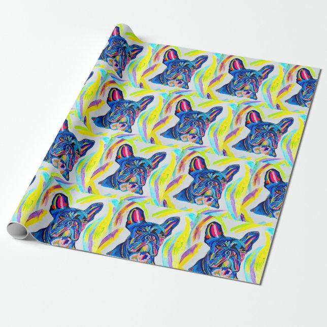 French Bulldog Wrapping Paper (Unrolled)