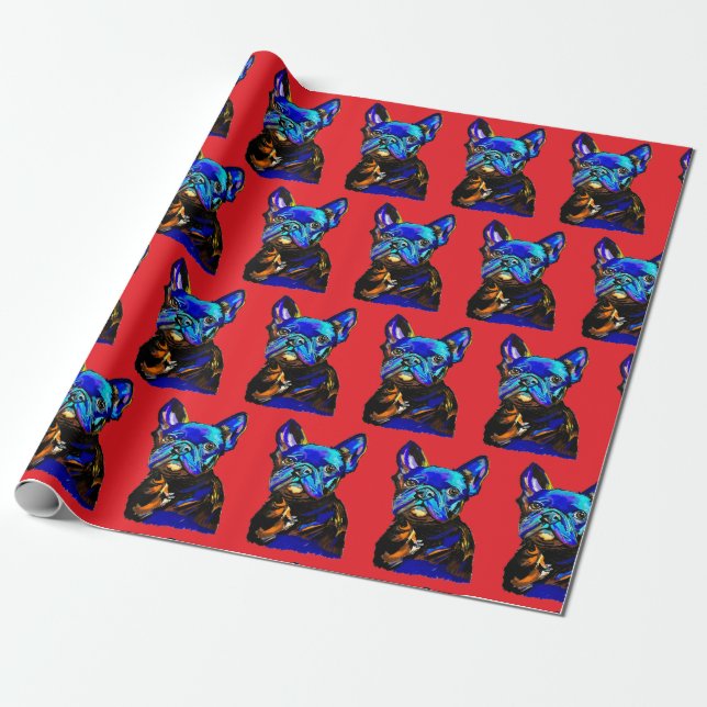 French Bulldog Wrapping Paper (Unrolled)